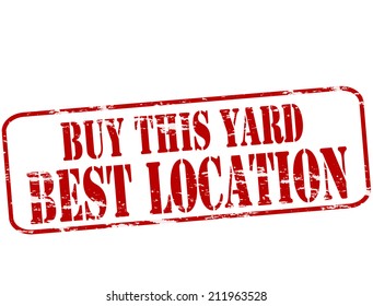 Rubber stamp with text best location inside, vector illustration
