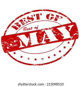 Rubber stamp with text best of May inside, vector illustration
