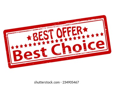 Rubber stamp with text best offer inside, vector illustration`