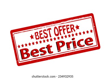 Rubber stamp with text best offer inside, vector illustration
