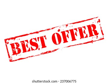Rubber stamp with text best offer inside, vector illustration