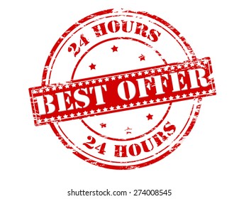 Rubber stamp with text best offer inside, vector illustration