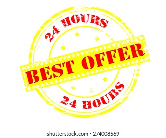 Rubber stamp with text best offer inside, vector illustration
