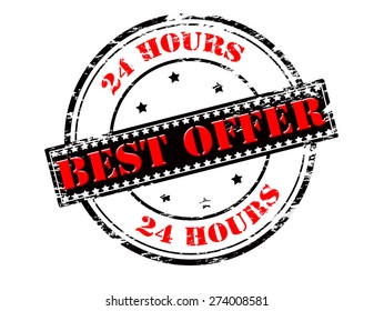 Rubber stamp with text best offer inside, vector illustration