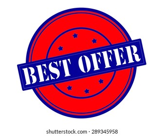 Rubber stamp with text best offer inside, vector illustration