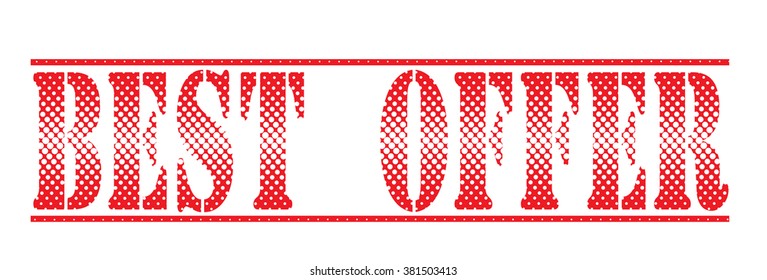  rubber stamp with text "best offer" on white, vector illustration