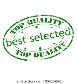 Rubber stamp with text best selected inside, vector illustration