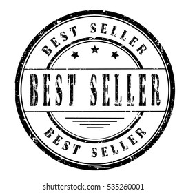 Rubber stamp with text, BEST SELLER, on white, vector illustration