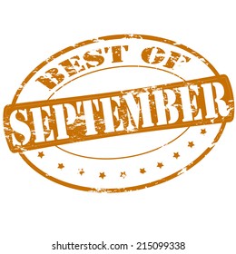 Rubber stamp with text best of September inside, vector illustration