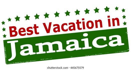 Rubber stamp with text best vacation in Jamaica inside, vector illustration
