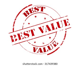 Rubber stamp with text best value inside, vector illustration