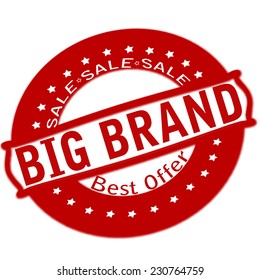 Rubber stamp with text big brand inside, vector illustration