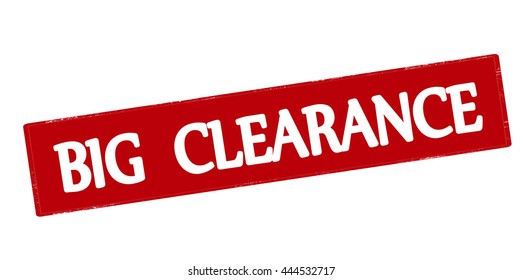 Rubber stamp with text big clearance inside, vector illustration