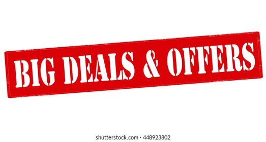 Rubber stamp with text big deals and offers inside, vector illustration