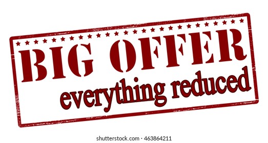 Rubber stamp with text big offer inside, vector illustration