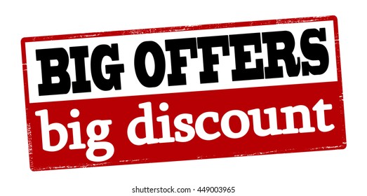 Rubber stamp with text big offers discount inside, vector illustration