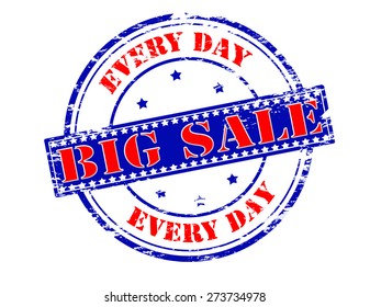Rubber stamp with text big sale inside, vector illustration