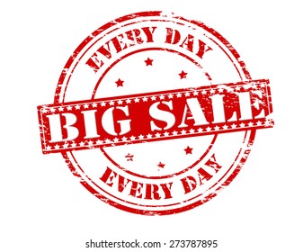 Rubber stamp with text big sale inside, vector illustration