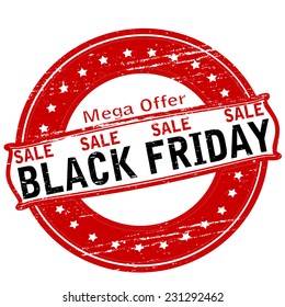 Rubber stamp with text Black Friday sale inside, vector illustration