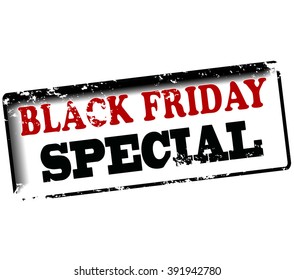 Rubber stamp with text black friday special inside, vector illustration