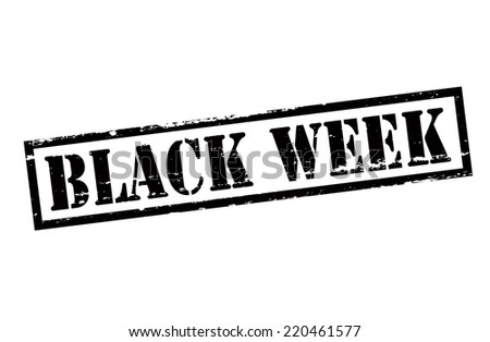 Rubber stamp with text black week inside, vector illustration