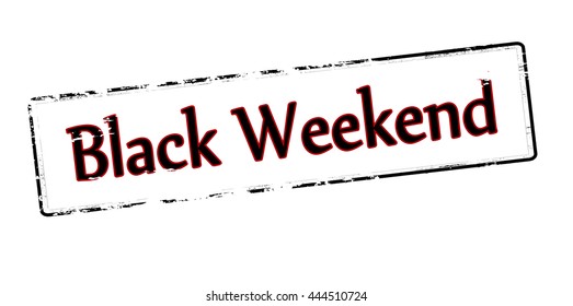 Rubber stamp with text black weekend inside, vector illustration