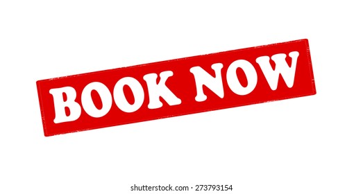 Rubber stamp with text book now inside, vector illustration