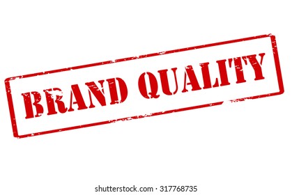 Rubber stamp with text brand quality inside, vector illustration