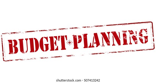 Rubber stamp with text budget planning inside, vector illustration