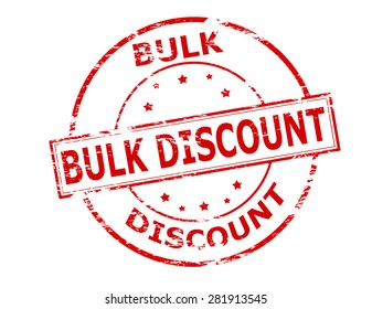 Rubber stamp with text bulk discount inside, vector illustration