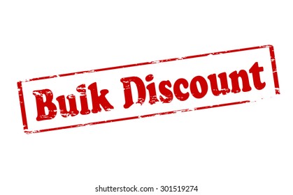 Rubber stamp with text bulk discount inside, vector illustration