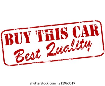 Rubber stamp with text buy this car inside, vector illustration