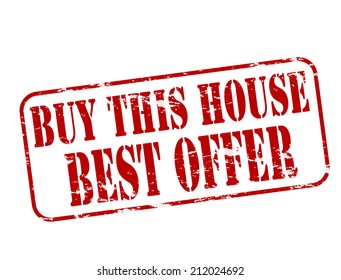 Rubber stamp with text buy this house inside, vector illustration