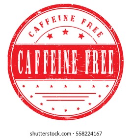 rubber stamp with text "caffeine free" on white, vector illustration