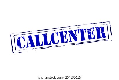 Rubber stamp with text call center inside, vector illustration