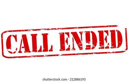 Rubber stamp with text call ended inside, vector illustration