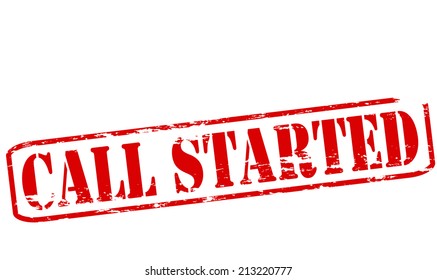 Rubber stamp with text call started inside, vector illustration