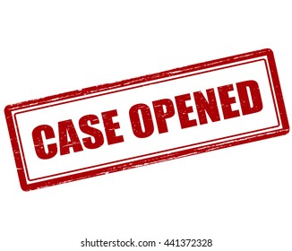 Rubber stamp with text case opened inside, vector illustration