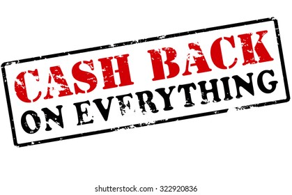 Rubber stamp with text cash back on everything inside, vector illustration