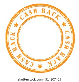 rubber stamp with text "cash back" on white, vector illustration