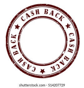 rubber stamp with text "cash back" on white, vector illustration