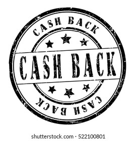 rubber stamp with text "cash back" on white, vector illustration
