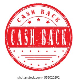 rubber stamp with text "cash back" on white, vector illustration