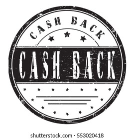 rubber stamp with text "cash back" on white, vector illustration