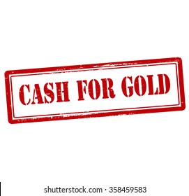 Rubber stamp with text cash for gold inside, vector illustration