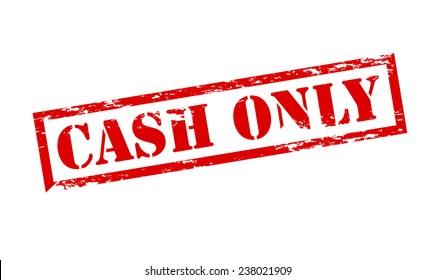 Rubber stamp with text cash only inside, vector illustration