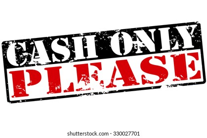 Rubber stamp with text cash only please inside, vector illustration