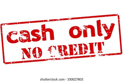 Rubber stamp with text cash only no credit inside, vector illustration