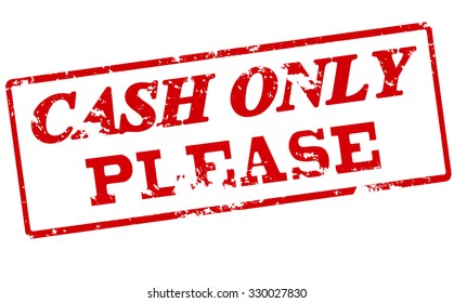 Rubber stamp with text cash only please inside, vector illustration