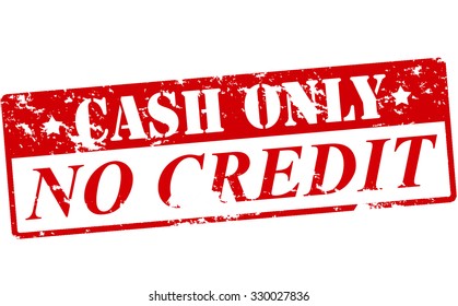 Rubber stamp with text cash only no credit inside, vector illustration